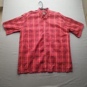 BD Baggies Men's Red Plaid Casual Button Up Shirt Short Sleeve 2XL (Flaw)